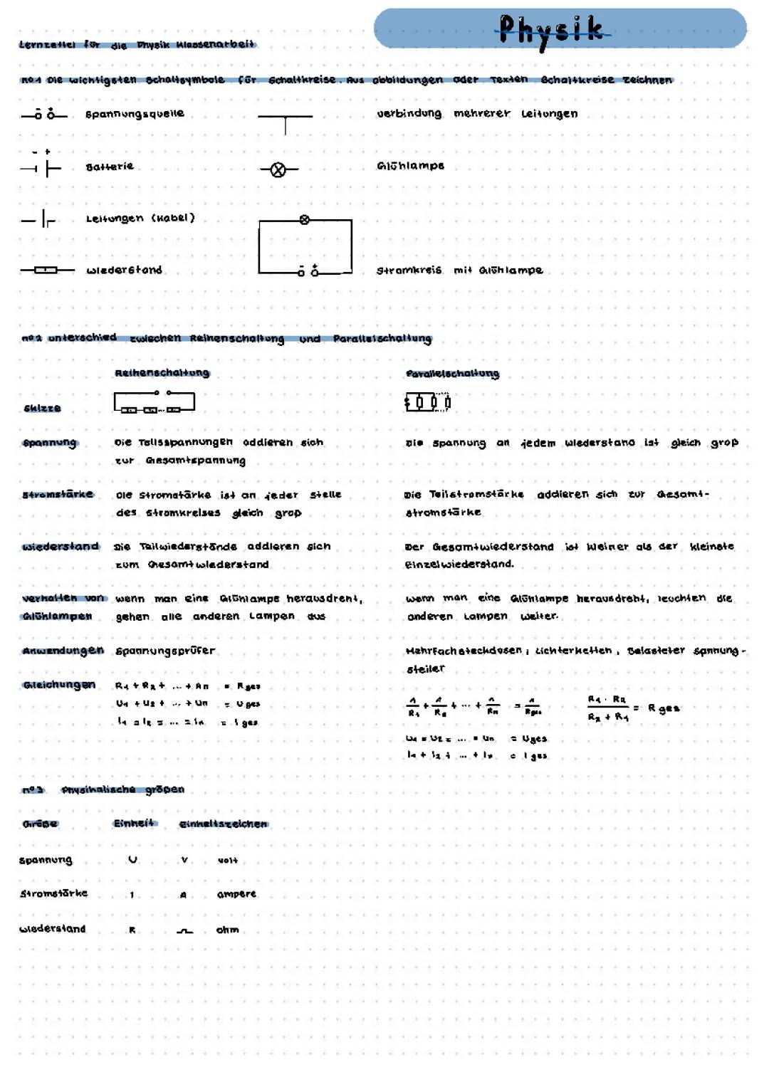 Schaltkreise und Elektrizität 