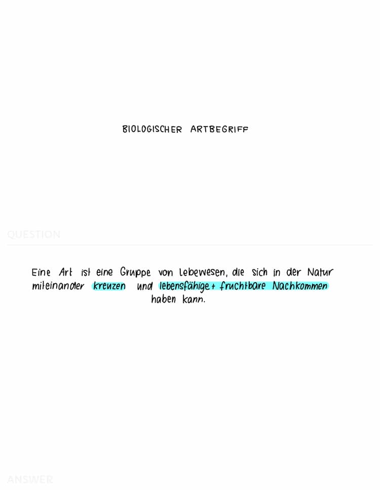 Know Zusammenfassung Evolutionsbiologie in Karteikartenform thumbnail