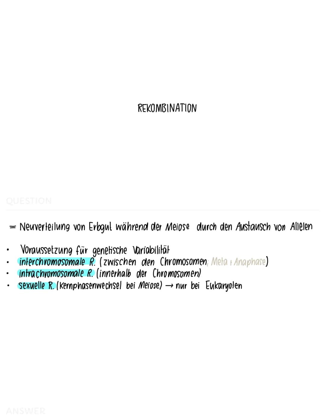 QUESTION
BIOLOGISCHER ARTBEGRIFF
Eine Art ist eine Gruppe von Lebewesen, die sich in der Natur
miteinander kreuzen und lebensfähige + frucht
