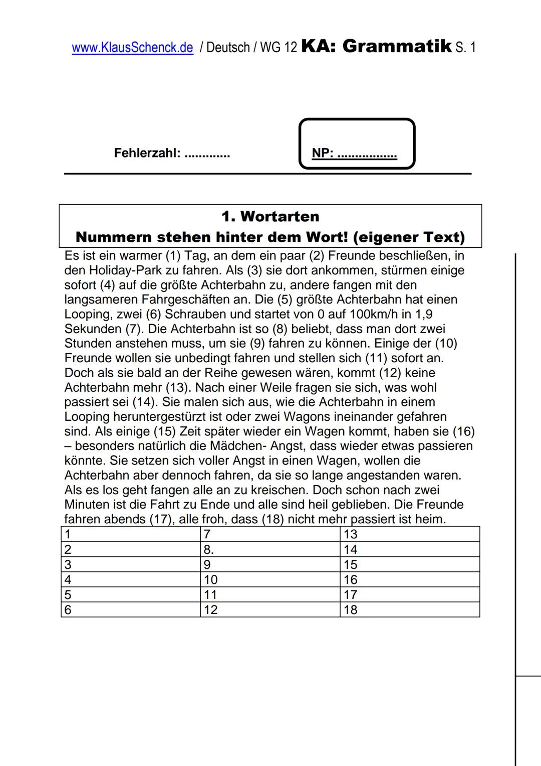 www.KlausSchenck.de / Deutsch / WG 12 KA: Grammatik... / S. 1

(Deutsch/Grammatik/KAWortZeit-WG12-16-Übungsmaterial)

Fehlerzahl: ..........