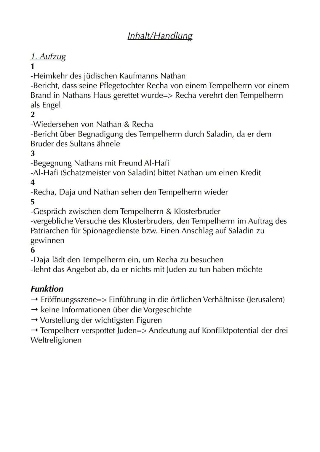 Nathan der Weise
Autor: Gotthold Ephraim Lessing
Jahr: 1779
Textsorte: Dramatisches Gedicht
Aufbau: 5 Aufzüge/Akte mit jeweiligen Auftritten