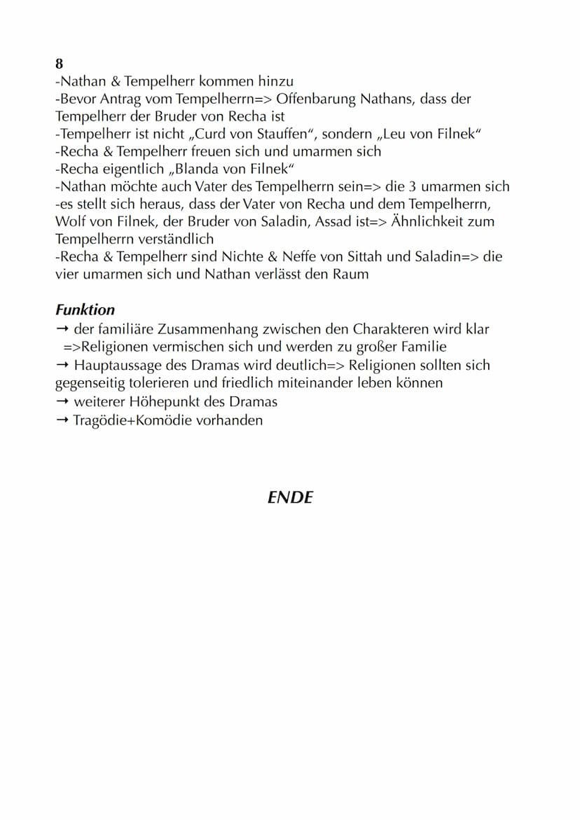 Nathan der Weise
Autor: Gotthold Ephraim Lessing
Jahr: 1779
Textsorte: Dramatisches Gedicht
Aufbau: 5 Aufzüge/Akte mit jeweiligen Auftritten