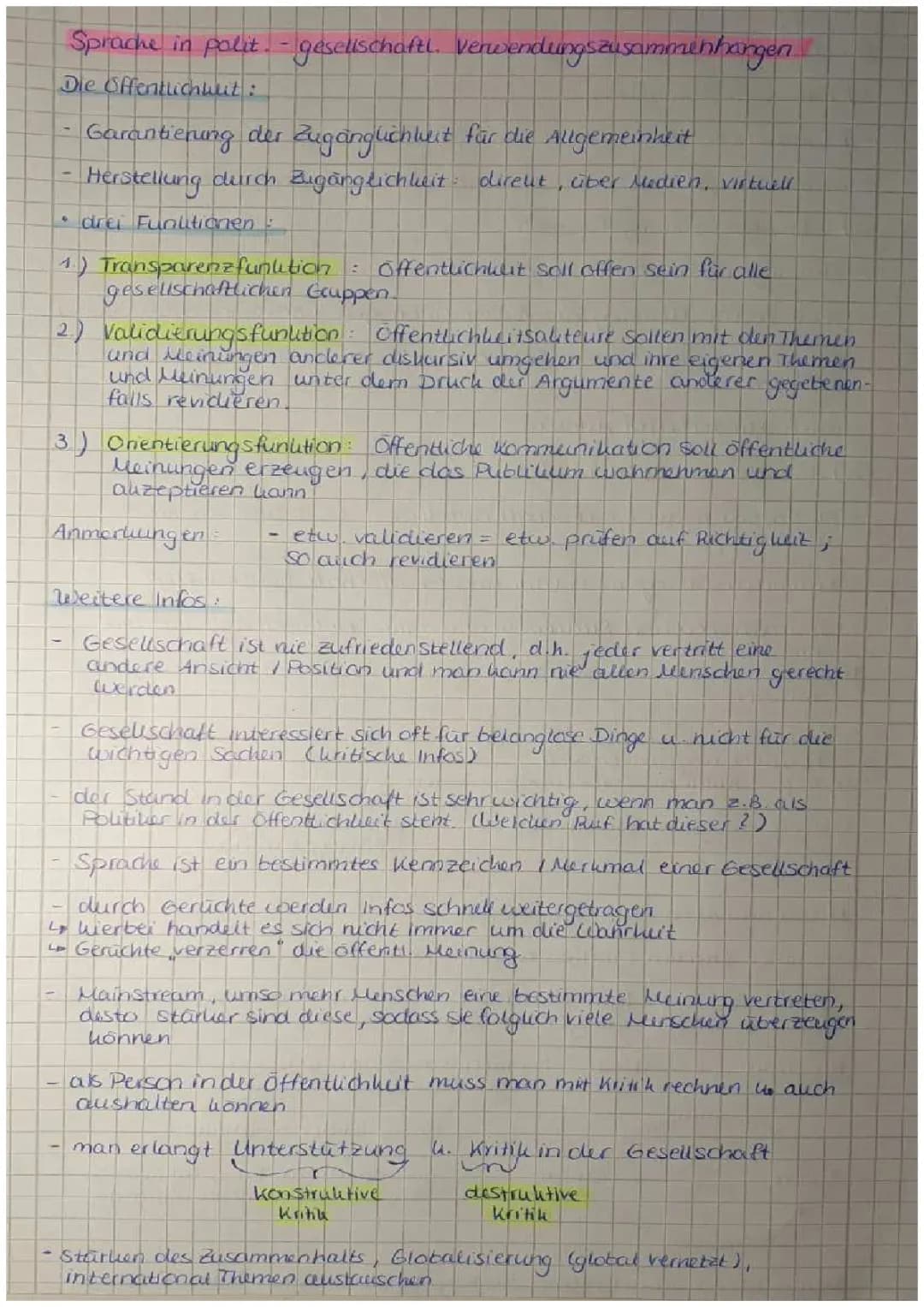 Sprache in politischen und gesellschaftlichen Verwendungszusammenhängen 