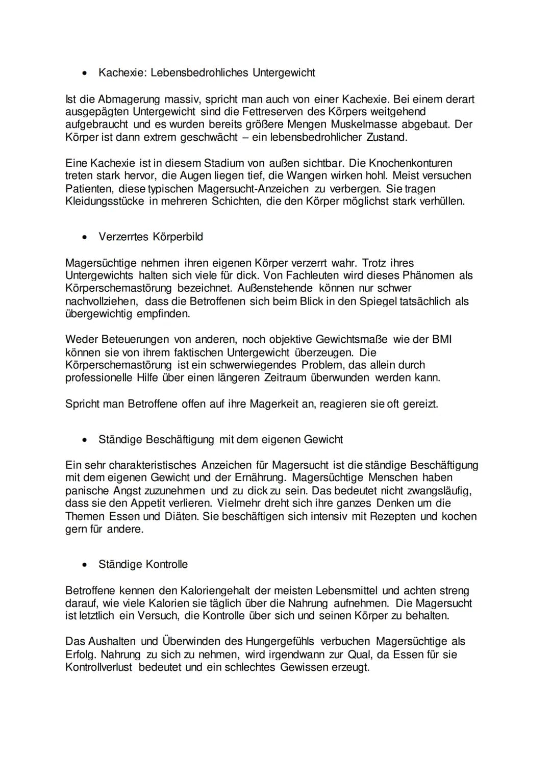 Magersucht (Anorexia nervosa)
Die Magersucht (Anorexia nervosa) ist eine schwere psychische Erkrankung. Die
Betroffenen verlieren durch kran