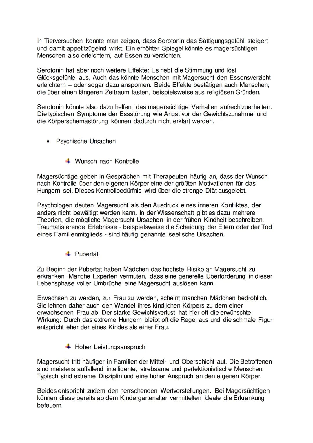 Magersucht (Anorexia nervosa)
Die Magersucht (Anorexia nervosa) ist eine schwere psychische Erkrankung. Die
Betroffenen verlieren durch kran