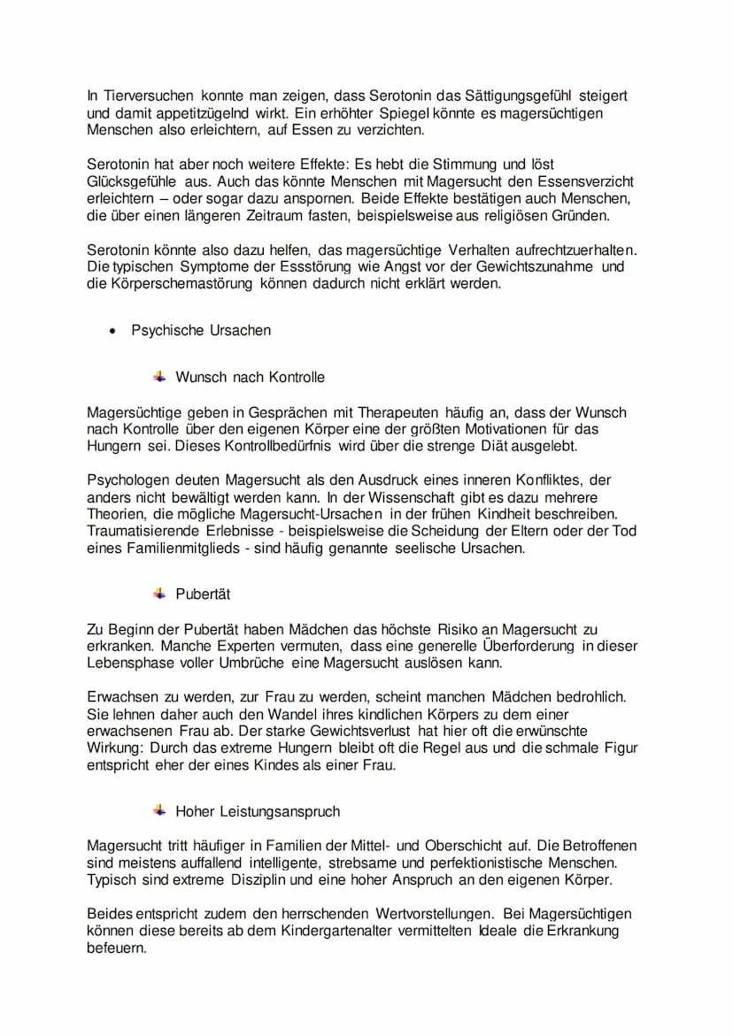 Magersucht (Anorexia nervosa)
Die Magersucht (Anorexia nervosa) ist eine schwere psychische Erkrankung. Die
Betroffenen verlieren durch kran