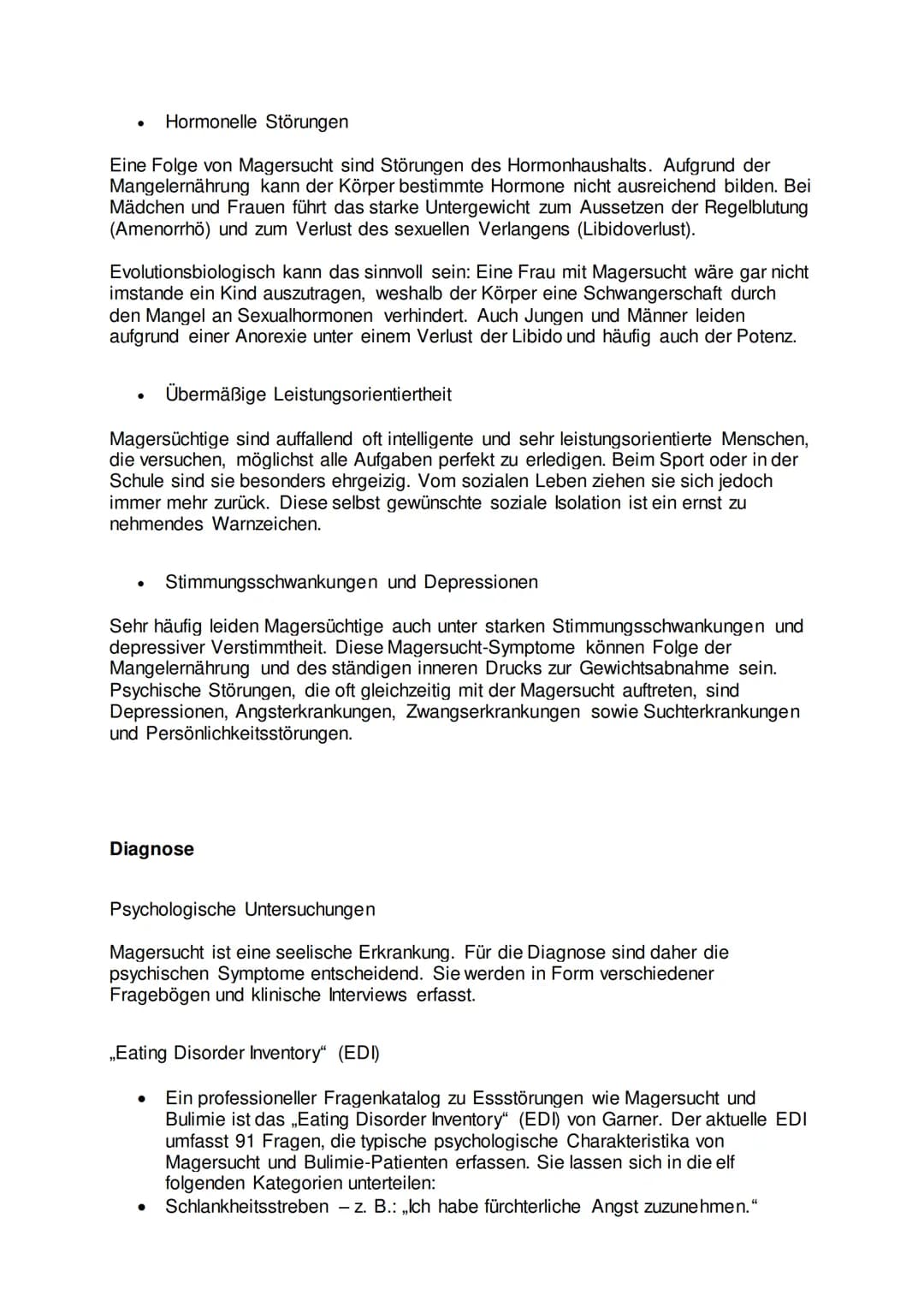 Magersucht (Anorexia nervosa)
Die Magersucht (Anorexia nervosa) ist eine schwere psychische Erkrankung. Die
Betroffenen verlieren durch kran