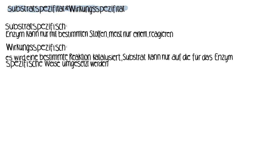 substratspezifisch & wirkungsspezifisch 