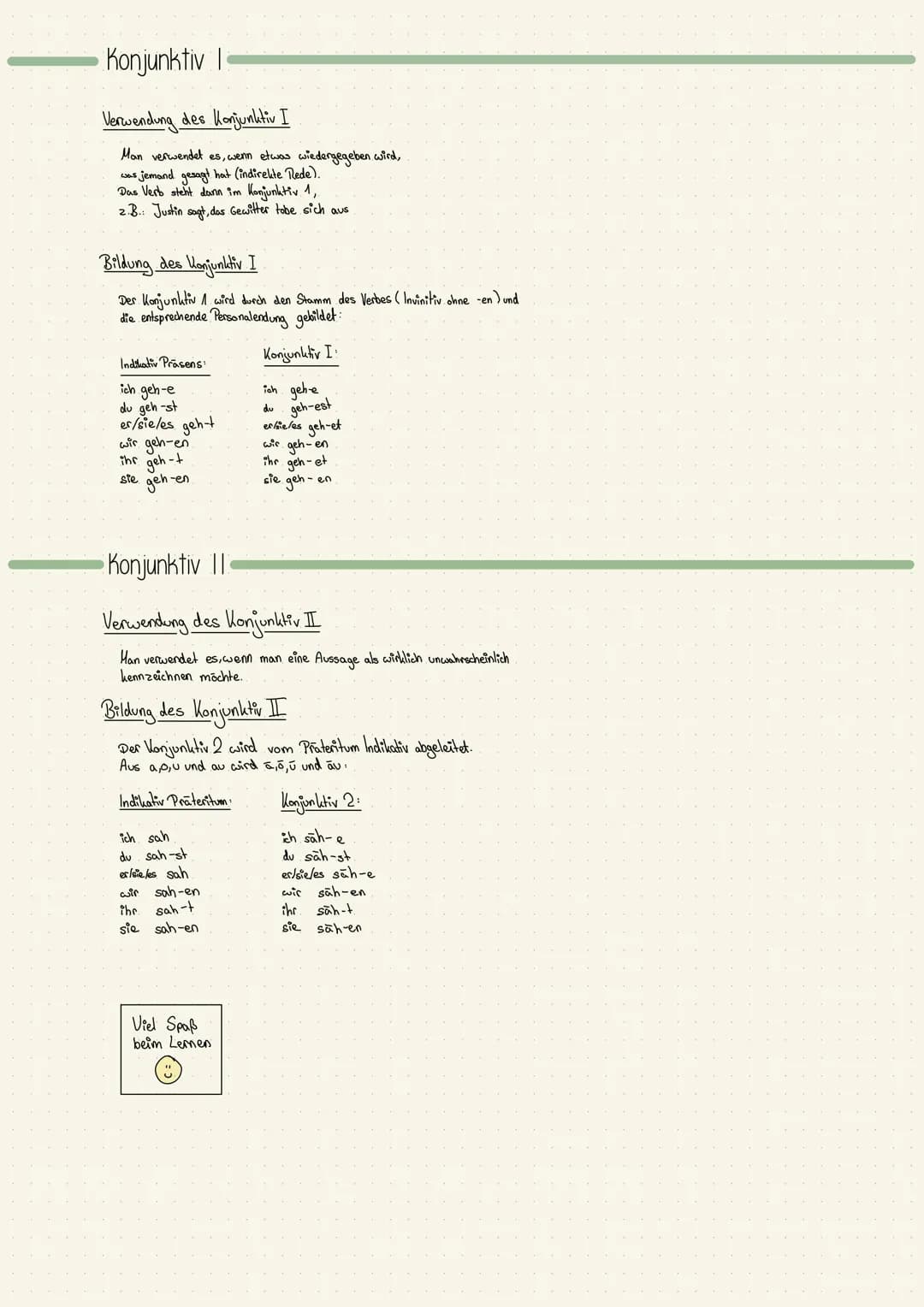 Konjunktiv I
Verwendung des Konjunktiv I
Man verwendet es, wenn etwas wiedergegeben wird,
was jemand gesagt hat (indirekte Rede).
Das Verb s
