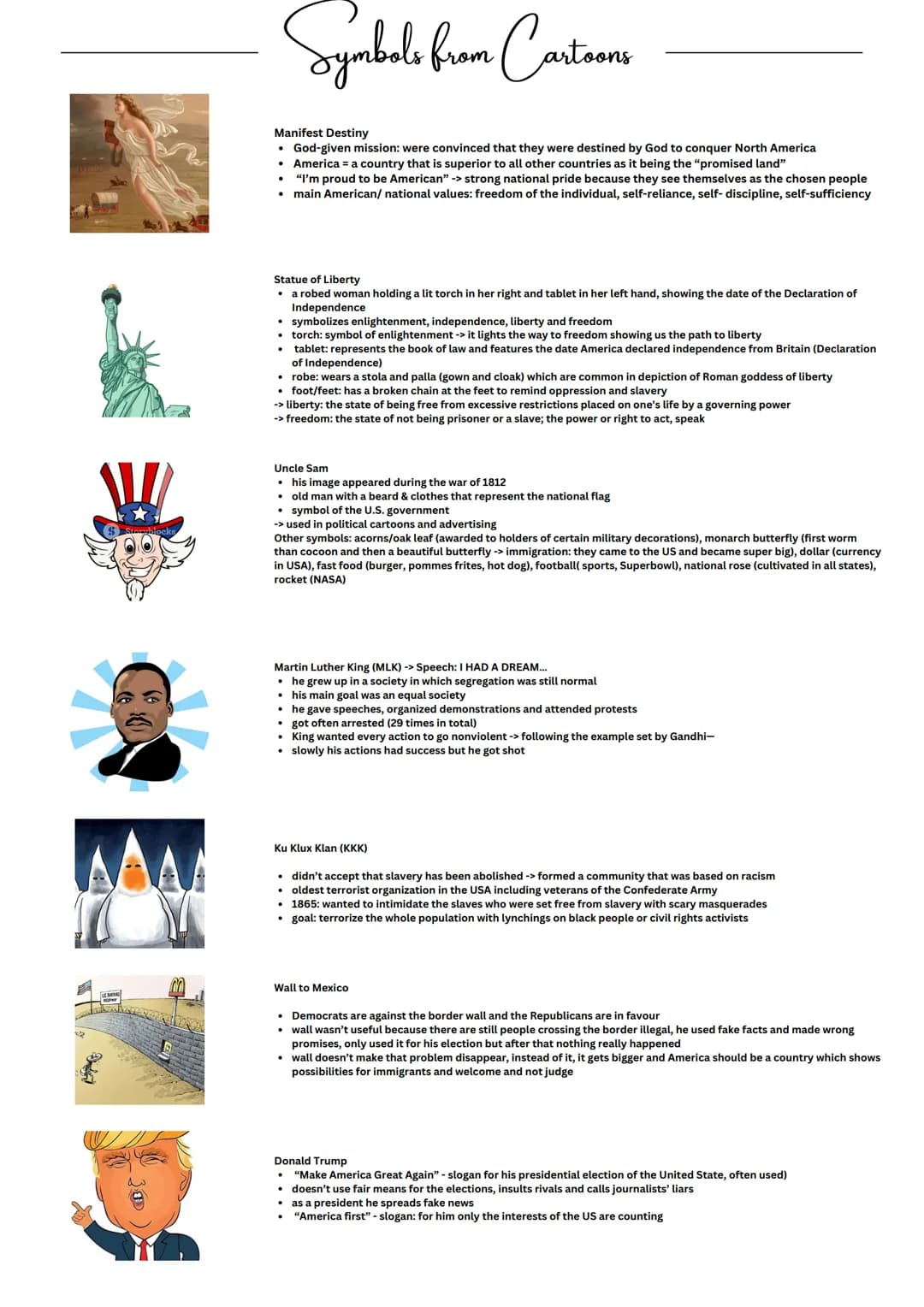 Symbols from Cartoons
Manifest Destiny
• God-given mission: were convinced that they were destined by God to conquer North America
America =