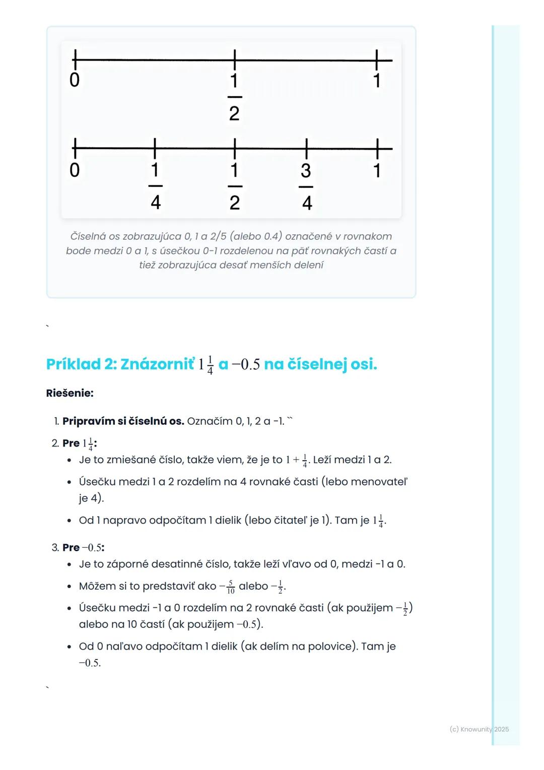 # Racionálne čísla na číselnej
osi

1. Prehľad / Úvod

Dnes si zopakujeme, ako umiestňovať racionálne čísla na číselnú os.
Racionálne čísla 