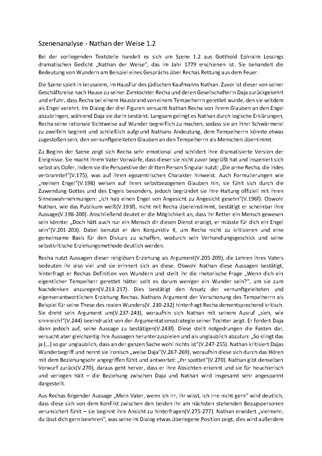 Szenenanalyse Nathan der Weise