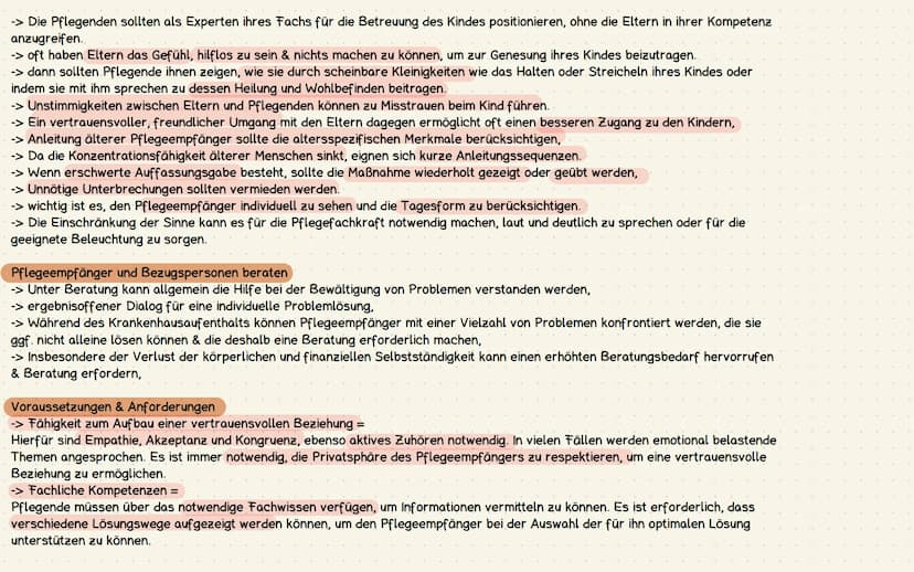 Informieren, Schulen, Anleiten und Beraten
Kompetent pflegen
-> Informieren, Schulen, Anleiten und Beraten von Pflegeempfängern sind Teil de