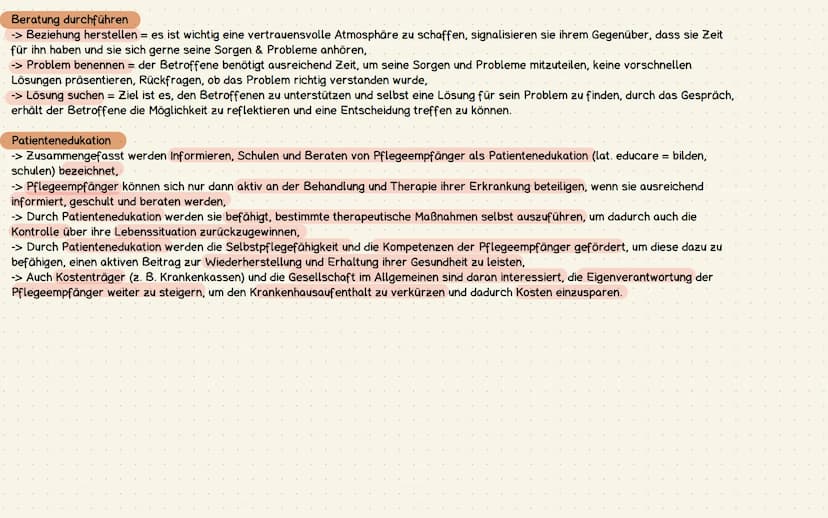 Informieren, Schulen, Anleiten und Beraten
Kompetent pflegen
-> Informieren, Schulen, Anleiten und Beraten von Pflegeempfängern sind Teil de