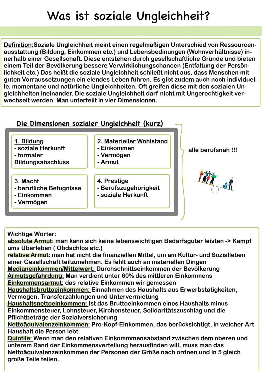 Was ist soziale Ungleichheit?
Definition:Soziale Ungleichheit meint einen regelmäßigen Unterschied von Ressourcen-
ausstattung (Bildung, Ein