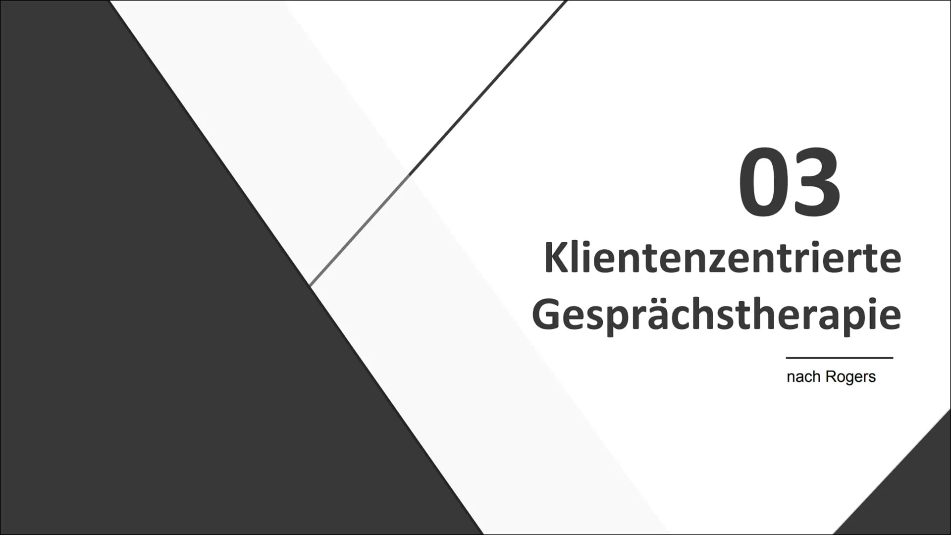 Humanistische
Psychologie Inhaltsverzeichnis
01
02
03
04
Entstehung
Personenzentrierte Theorie der
Persönlichkeit
nach Rogers
Klientenzentri