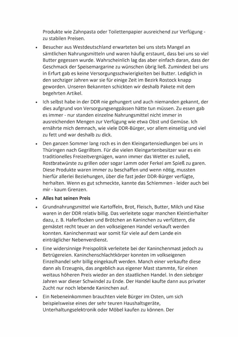 ●
●
●
●
●
Zu den Produkten in der DDR: Was war teuer? Was billig? Welche Produkte konnte man nur schwer erwerben?
Besonders teuer waren sämt