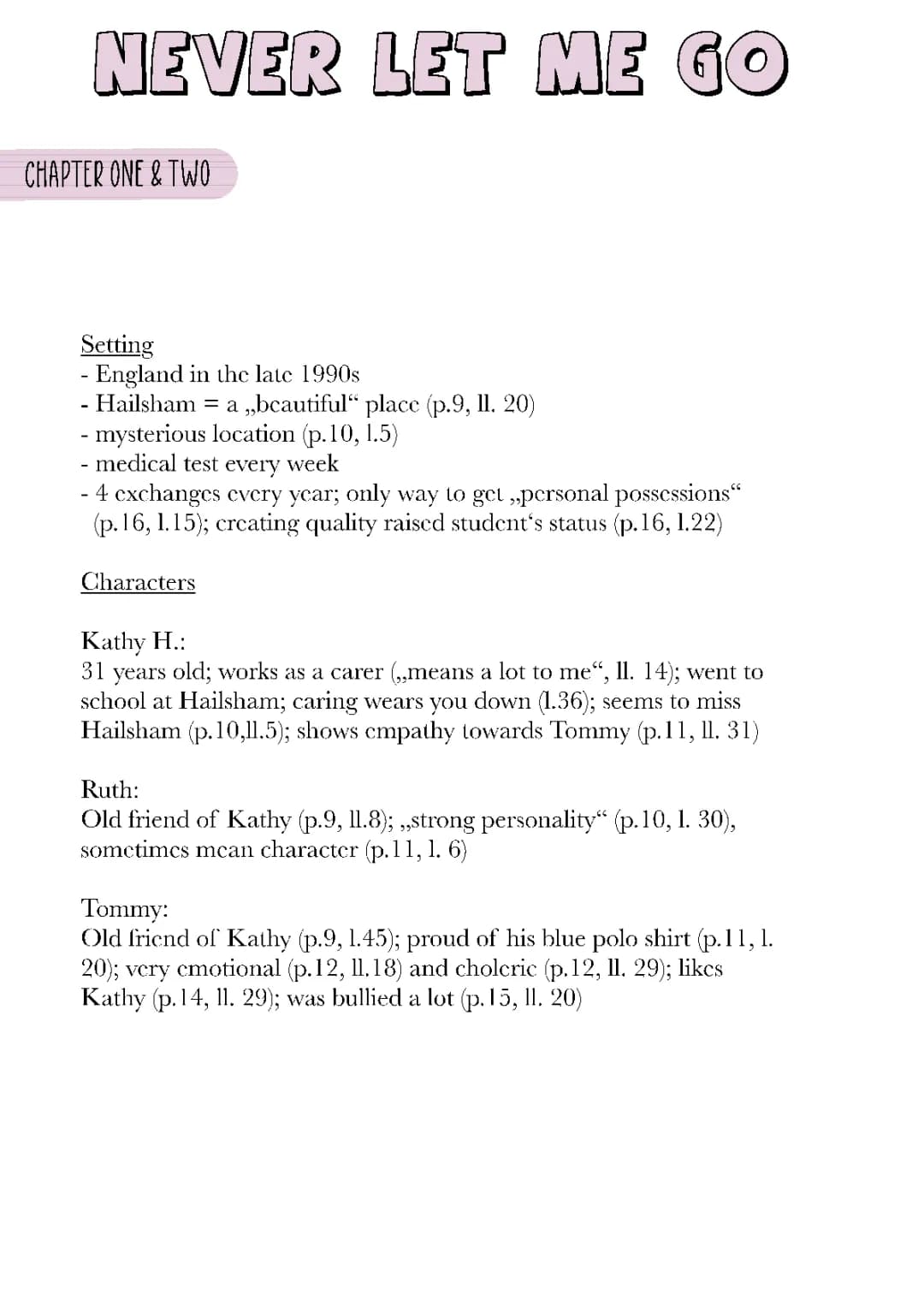 Never Let Me Go Summary and Analysis: Chapters 1-5 Breakdown
