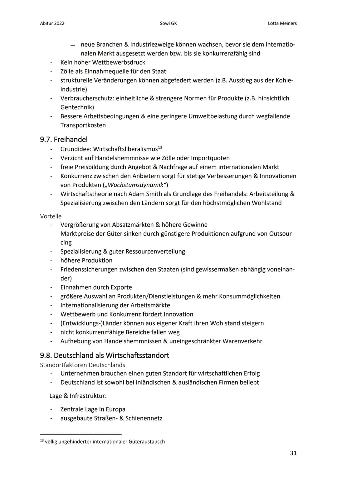 Abitur 2022
wirtschaftliche Dimension
Sowi GK
9. Globalisierung
9.1. Dimensionen
Dimensionen sind miteinander vernetzt & lassen sich nicht k