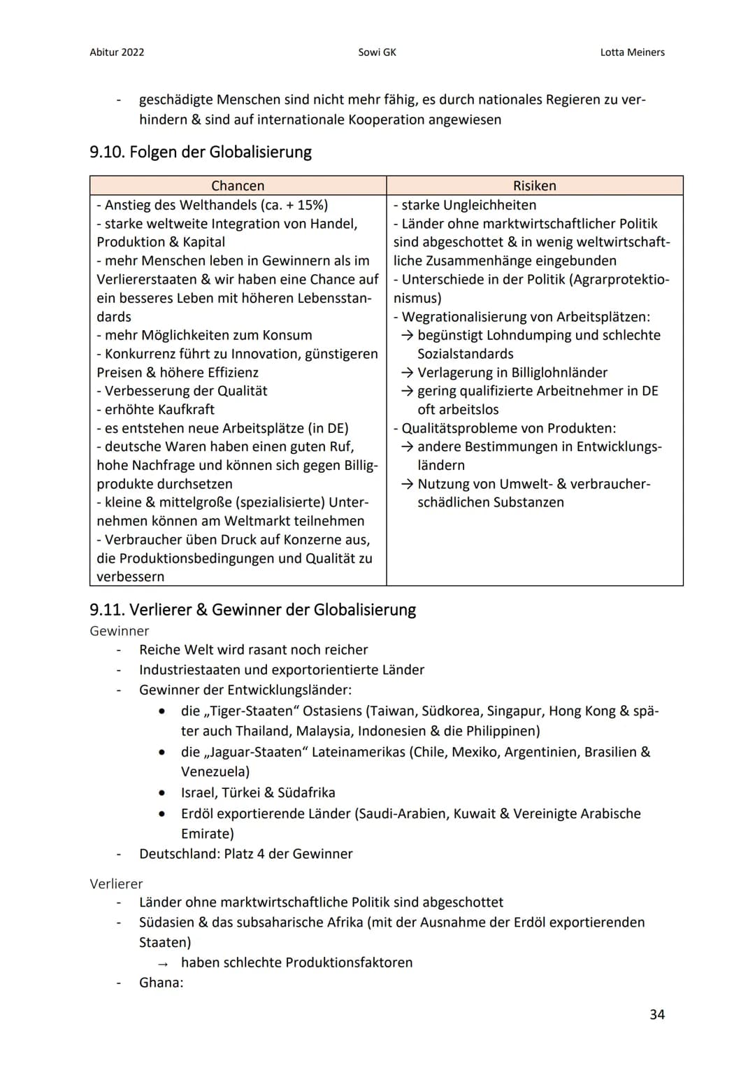 Abitur 2022
wirtschaftliche Dimension
Sowi GK
9. Globalisierung
9.1. Dimensionen
Dimensionen sind miteinander vernetzt & lassen sich nicht k