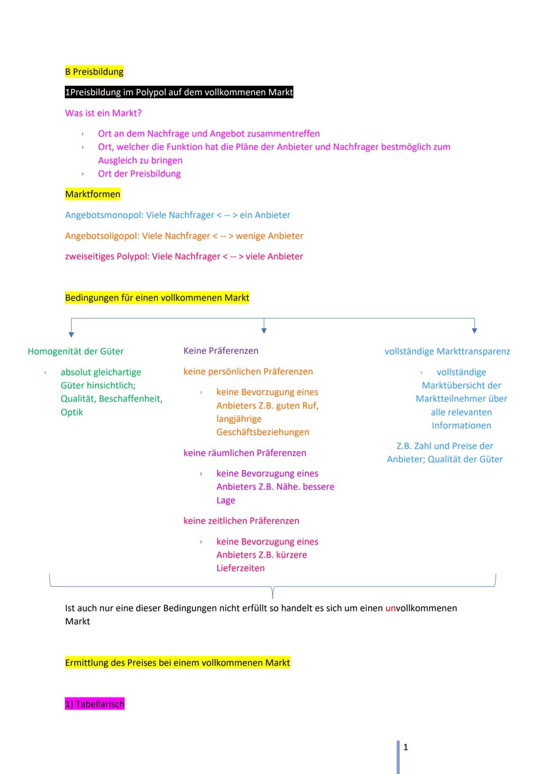 VWL Zusammenfassung
Preis
A Verhalten der Nachfrager
Bestimmungsfaktoren der
individuellen Nachfrage
→ NF eines einzelnen Haushalts nach ein