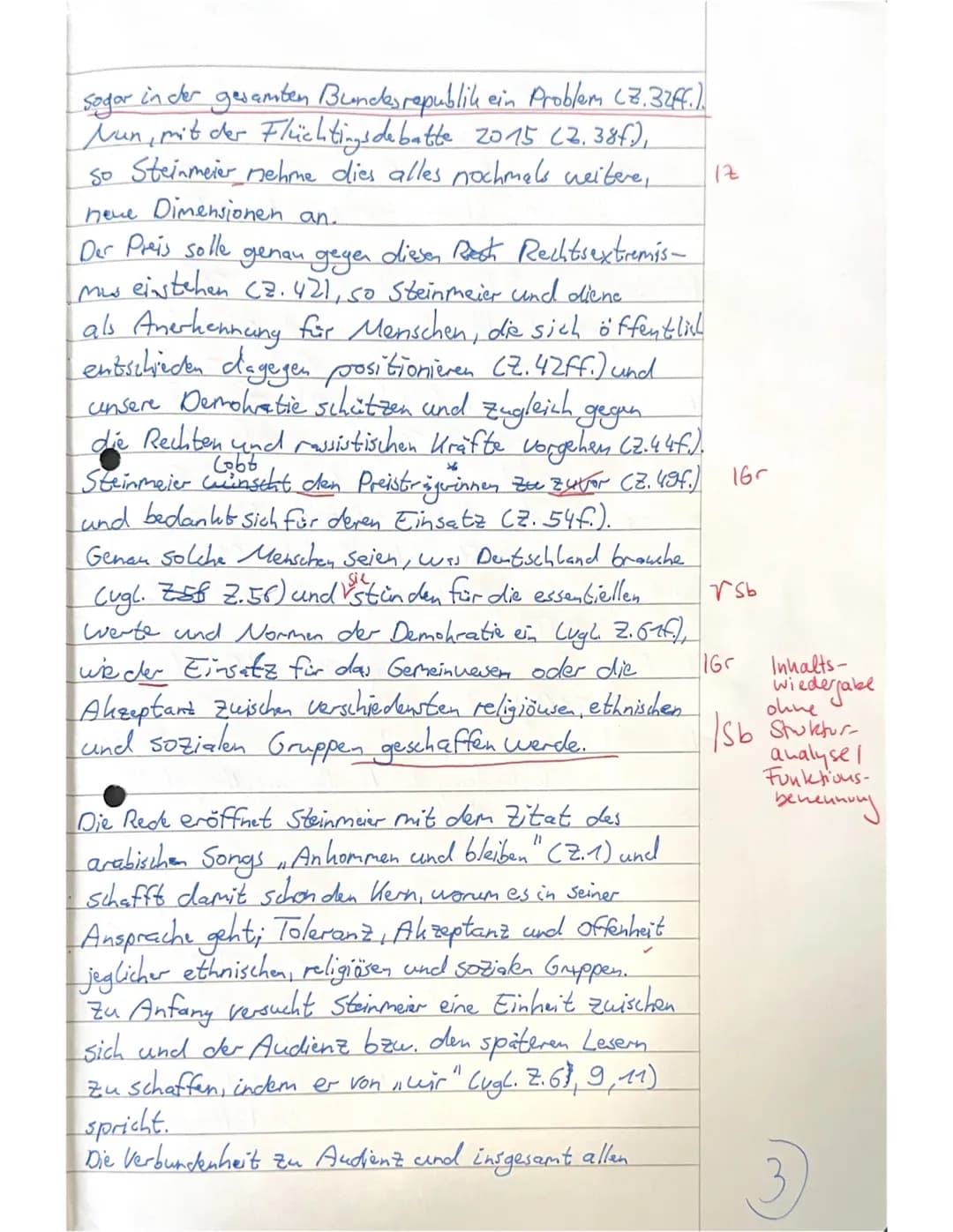 No.1 Analyse
Klausur Nr.2
14.12.2022
Der uns
vorliegende Text ist eine Rede Frank-Walter
Steinmeiers, die er am 22. Juni 2017 zum
Antrittsbe