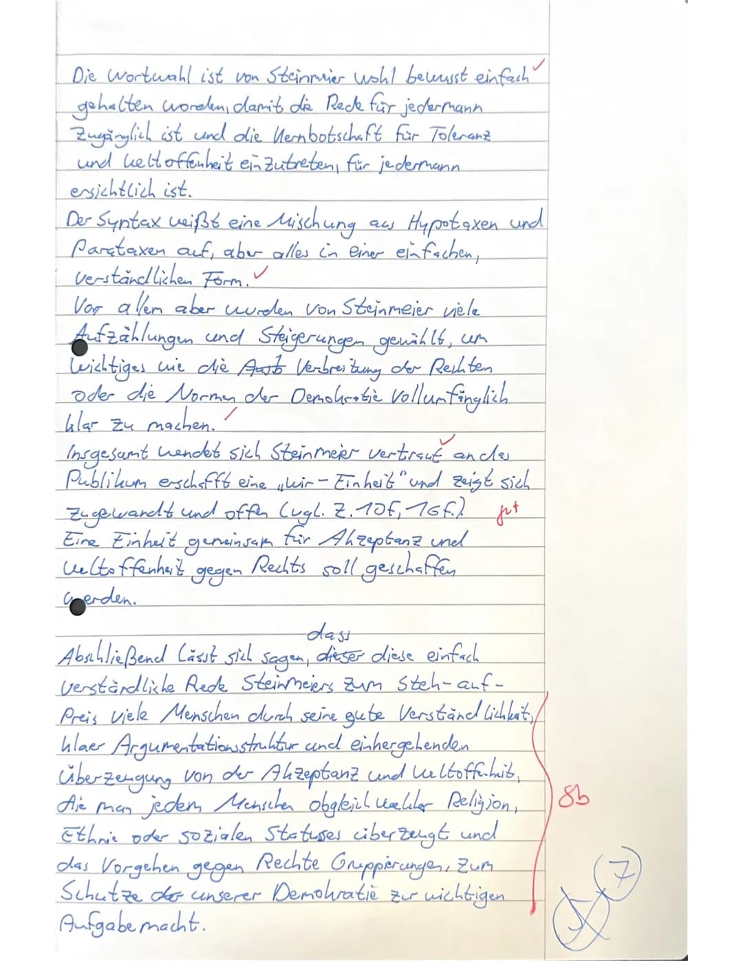 No.1 Analyse
Klausur Nr.2
14.12.2022
Der uns
vorliegende Text ist eine Rede Frank-Walter
Steinmeiers, die er am 22. Juni 2017 zum
Antrittsbe