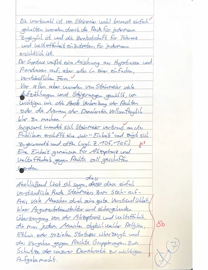 No.1 Analyse
Klausur Nr.2
14.12.2022
Der uns
vorliegende Text ist eine Rede Frank-Walter
Steinmeiers, die er am 22. Juni 2017 zum
Antrittsbe