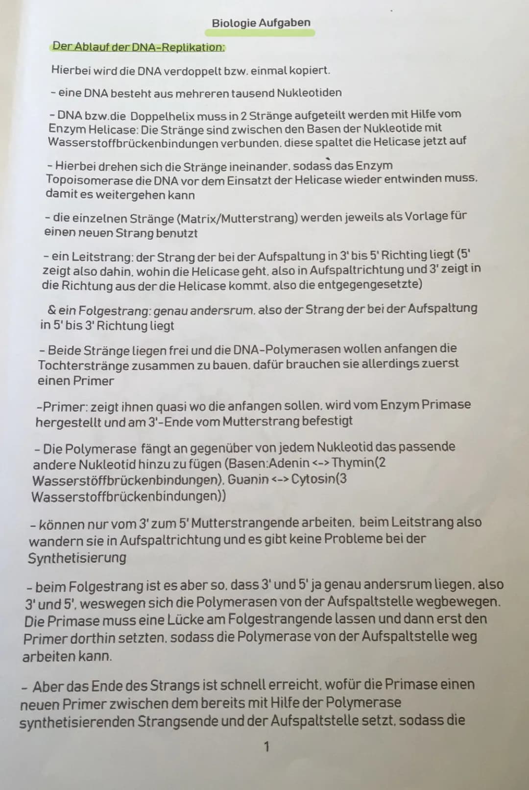 
<p>Die DNA-Replikation ist der Prozess, bei dem die DNA verdoppelt wird. Eine DNA besteht aus Tausenden von Nukleotiden. Die Doppelhelix mu