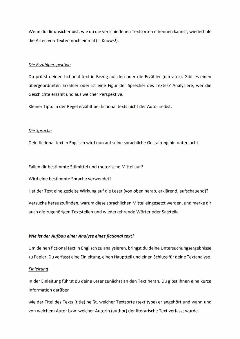 -Einen fictional text analysieren-
Der Eintritt in die Erwachsenenwelt Fiktionale Texte inklusive Ganzschrift
Was ist beim Analysieren eines