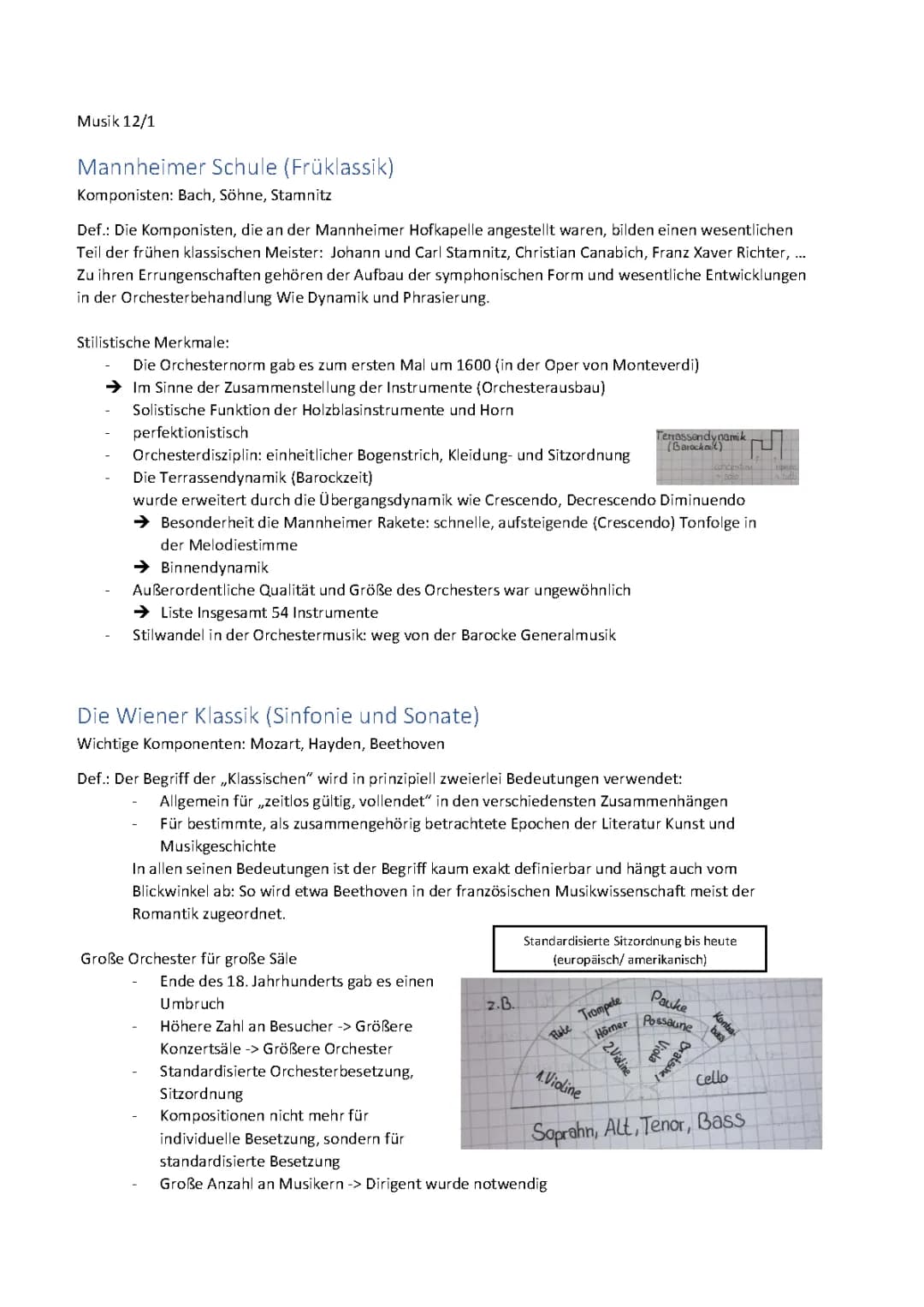 Mannheimer Schule: Merkmale, Beispiele und Mozart - Orchester Sitzordnung & Sonatenhauptsatzform erklärt