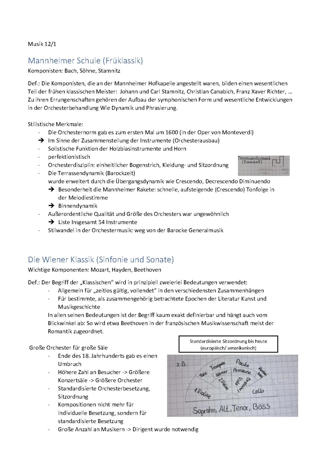 Mannheimer Schule: Merkmale, Beispiele und Mozart - Orchester Sitzordnung & Sonatenhauptsatzform erklärt