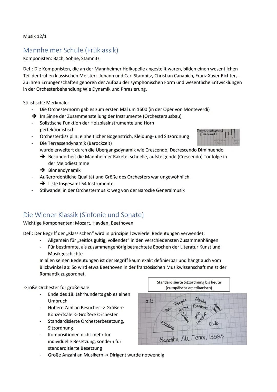 Musik 12/1
Mannheimer Schule (Früklassik)
Komponisten: Bach, Söhne, Stamnitz
Def.: Die Komponisten, die an der Mannheimer Hofkapelle angeste