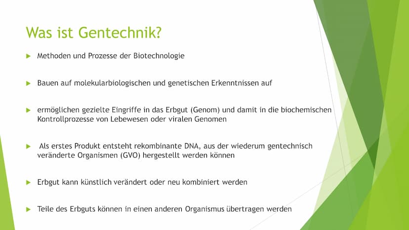 se
GENFOOD
Gentechnik
In der Landwirtschaft und in unseren Lebensmitteln Gliederung
Was ist Gentechnik?
Bedeutung für Naturpflanzen
Bedeutun