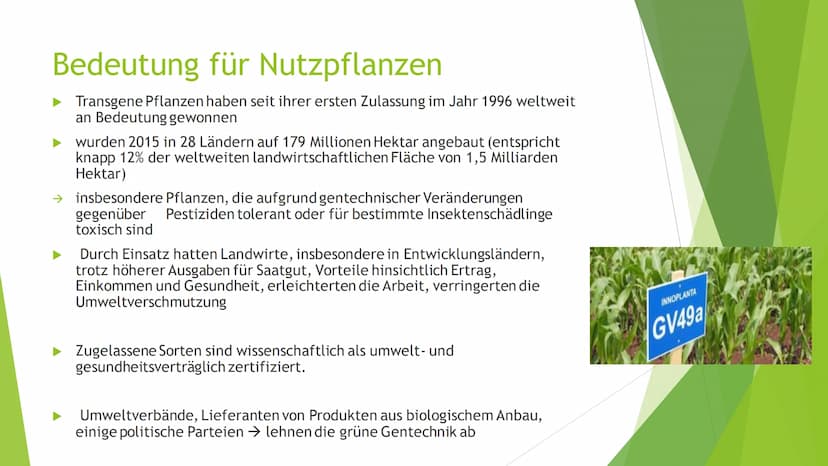 se
GENFOOD
Gentechnik
In der Landwirtschaft und in unseren Lebensmitteln Gliederung
Was ist Gentechnik?
Bedeutung für Naturpflanzen
Bedeutun