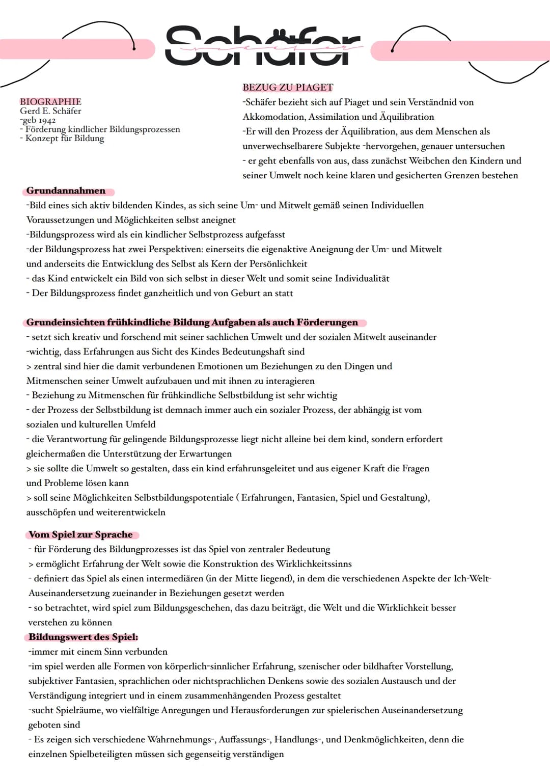 Schwfor
BIOGRAPHIE
Gerd E. Schäfer
-geb 1942
- Förderung kindlicher Bildungsprozessen
- Konzept für Bildung
BEZUG ZU PIAGET
-Schäfer bezieht