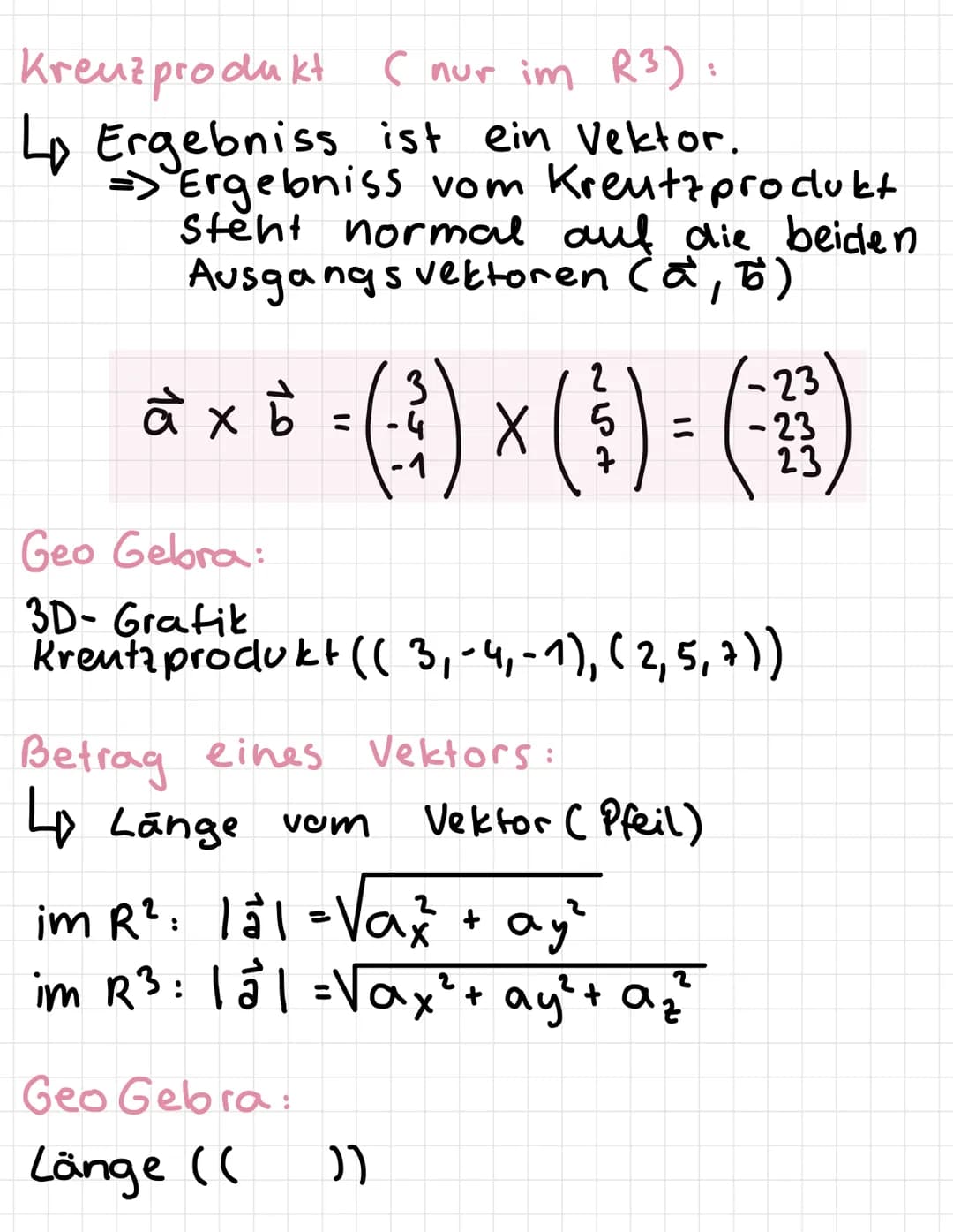 Def
Vektoren im Raum
Dimision
Ein Vektor ist ein nº-Tupel.
im R²: A (a²₂ ) = (axlay) → Ortsvektor
(a) = (axlay) → Richtunsvektor
im R³: : A
