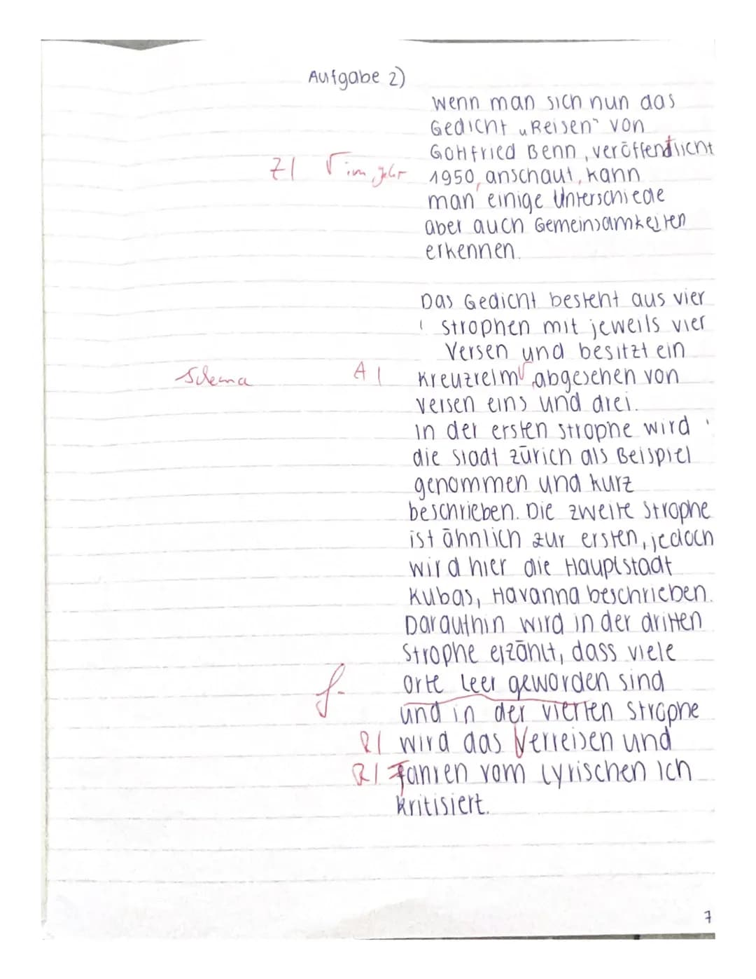 Aufgabe 1)
XES 1st zu vermuten, dass das (yrische ich
von seiner Reise erzäht und wie er sich.
fühlt.
5 davon, wie
CS
J
gut!
J.
Dilara Bozka