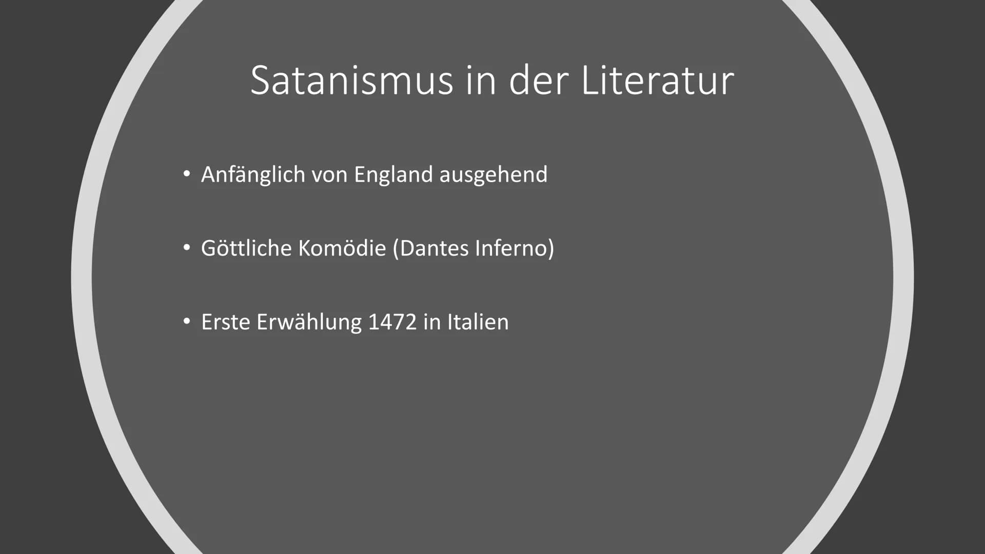 Satanismus Symbol Allgemein
Bewegung die sich positiv auf das Böse hingezogen fühlen
●
2 Richtung des Satanismus
• Erste Belege seit dem 17.