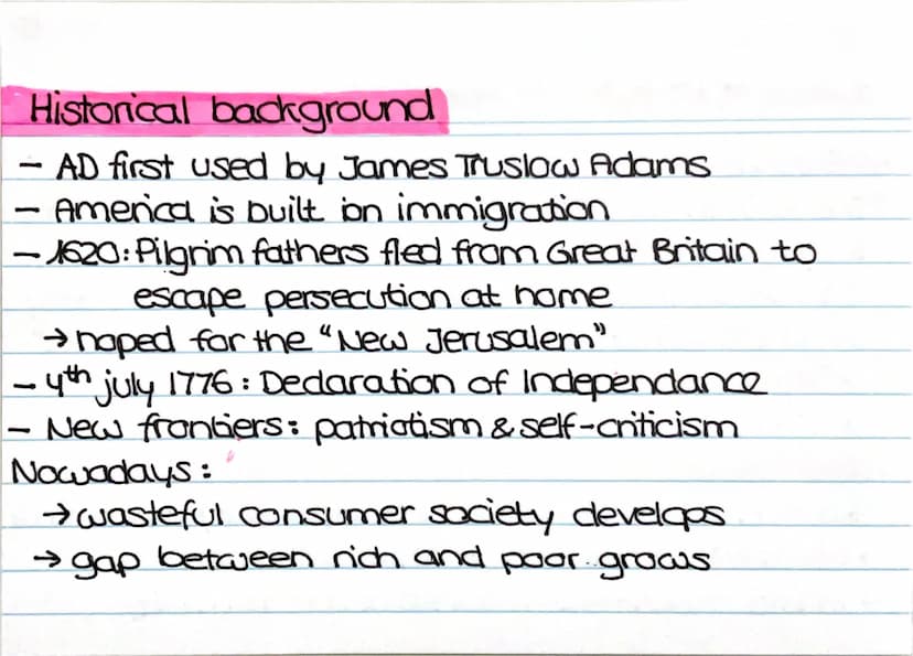 american decam
5
-Definition:
"The AD is the belief that anyone, regardless of where
they were born or what dass they were born into,
can at