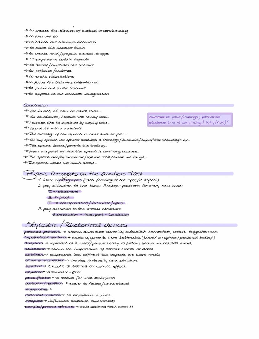 Speech analysis
Lutroduction
→→ The speech "..." delivered in on... by..., at that time..., deals with...
→→→The speech is addressed to...
→