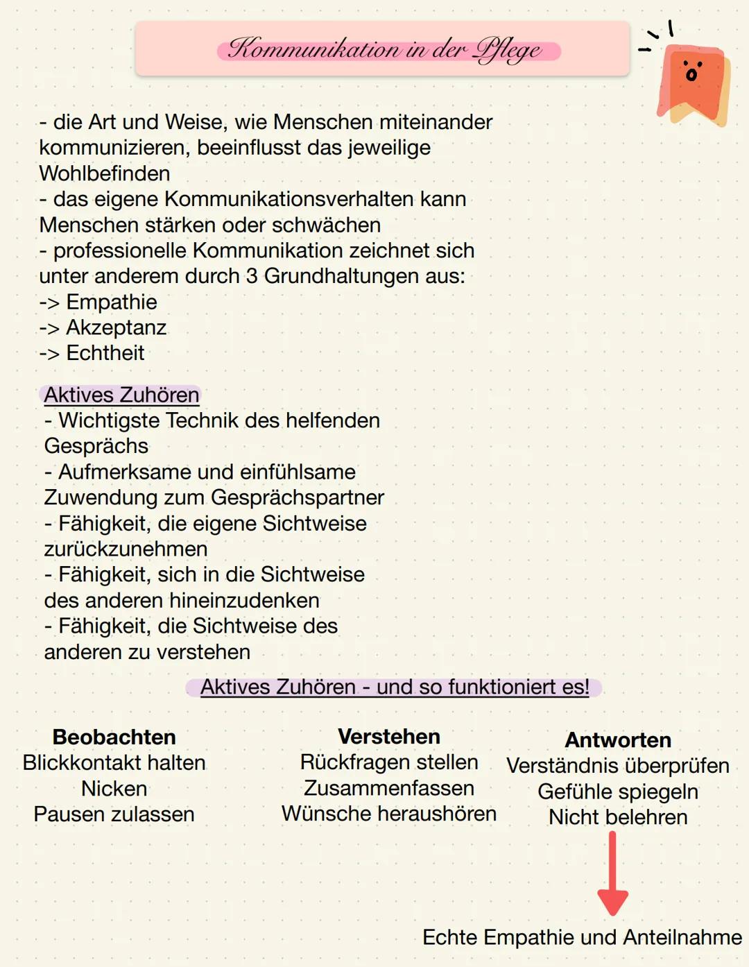 Kommunikation in der Pflege