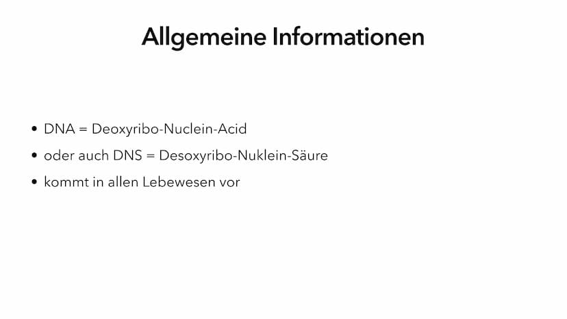 Die DNA
PIA LINDAU & MALI NILLES
HE Inhalt
Allgemeine Informationen
Geschichte der DNA
Aufbau der DNA
Alles Wichtige auf einen Blick Allgeme