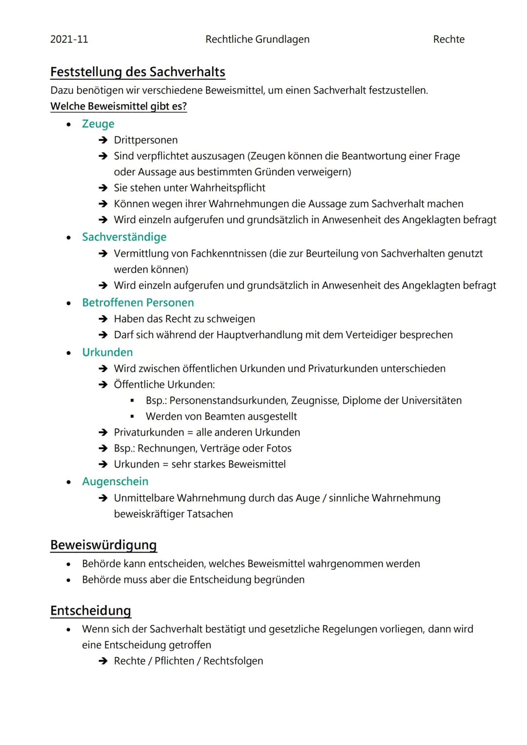 2021-11
●
Anwendung des Rechts
Gegen die Entscheidung einer Behörde → kann man innerhalb eines bestimmten Zeitraums
Rechtsmittel einregeln
R