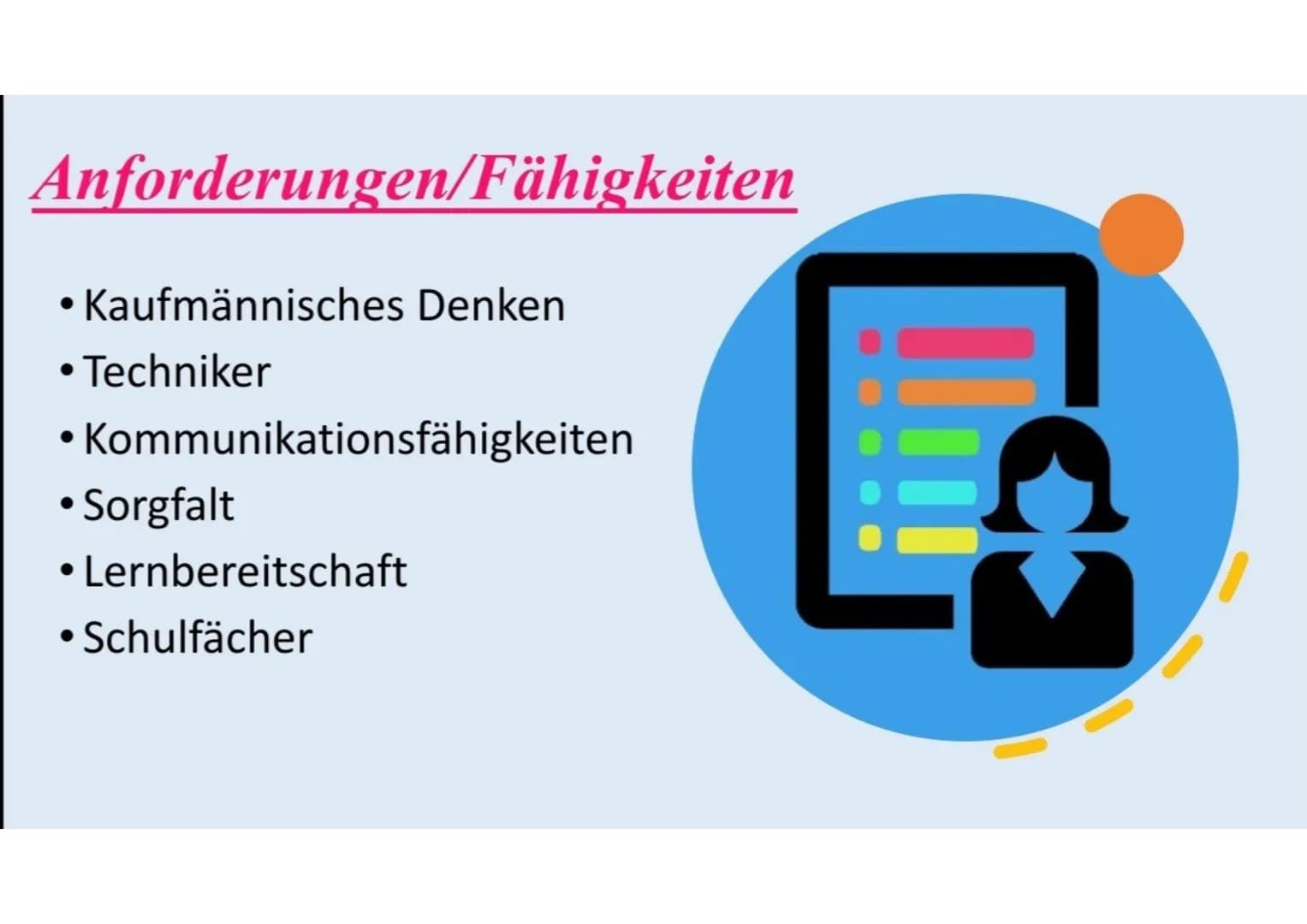 Kauffrau für IT-
System-Managment Gliederung
• Beschreibung des Berufs
• Beschäftigungsbetriebe/Arbeitsorte
• Benötigter Schulabschluss
• An