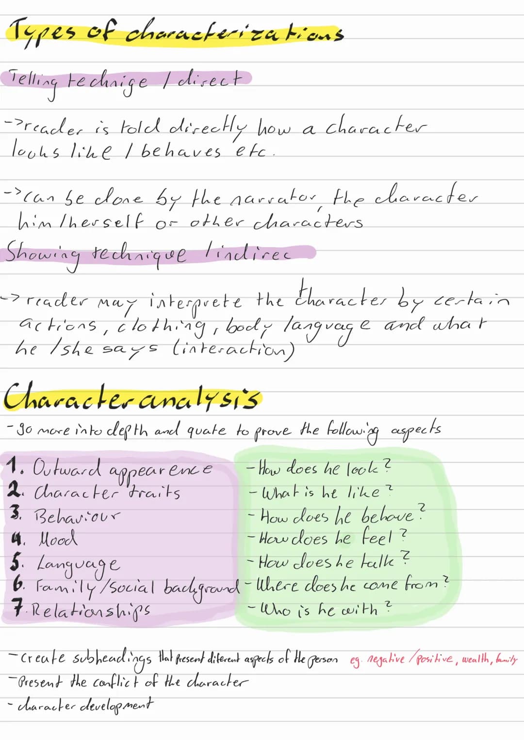 · Characterization -
-Analysis of a character-
I htroduction
-introduce the character that
you
-name only the superficial aspects.
-also nam