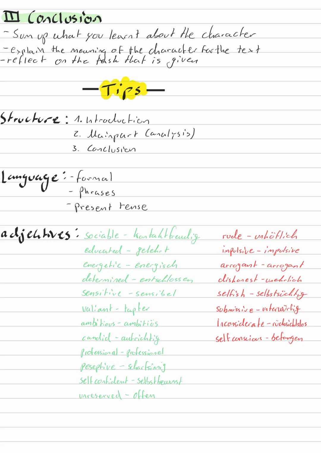 · Characterization -
-Analysis of a character-
I htroduction
-introduce the character that
you
-name only the superficial aspects.
-also nam