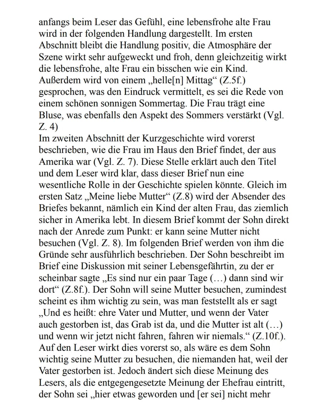 Brief aus Amerika
Die Kurzgeschichte ,,Brief aus Amerika“, die 1963 von
Johannes Bobrowski veröffentlicht wurde, behandelt das
Thema Einsamk