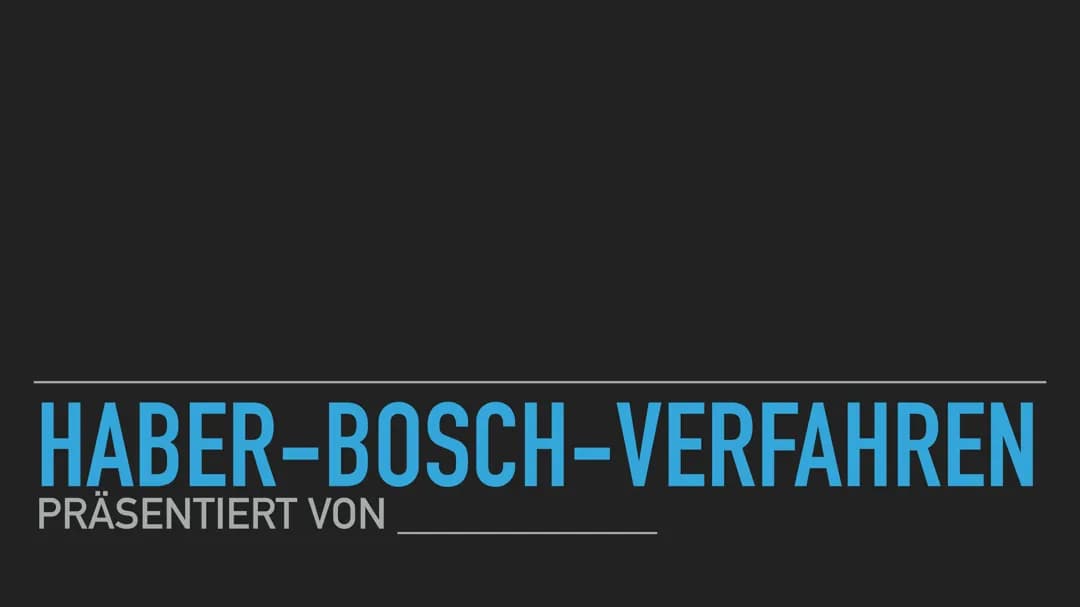 Haber-Bosch-Verfahren