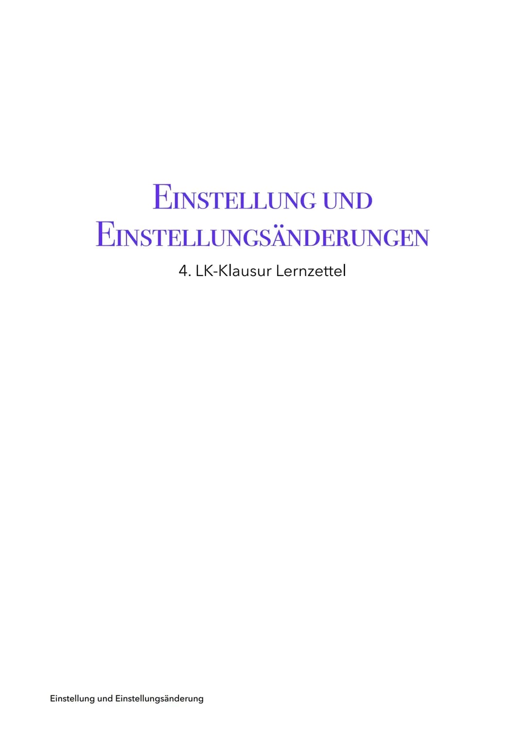Einstellung und Einstellungsänderungen